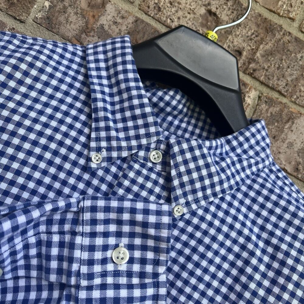 Polo Ralph Lauren 3XB Men’s Blue White Gingham Check Oxford Button Down Shirt